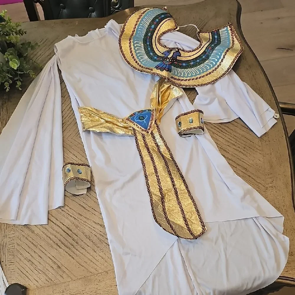 Cleopatra Egyptian Princess Costume White and Gold Size 8/10